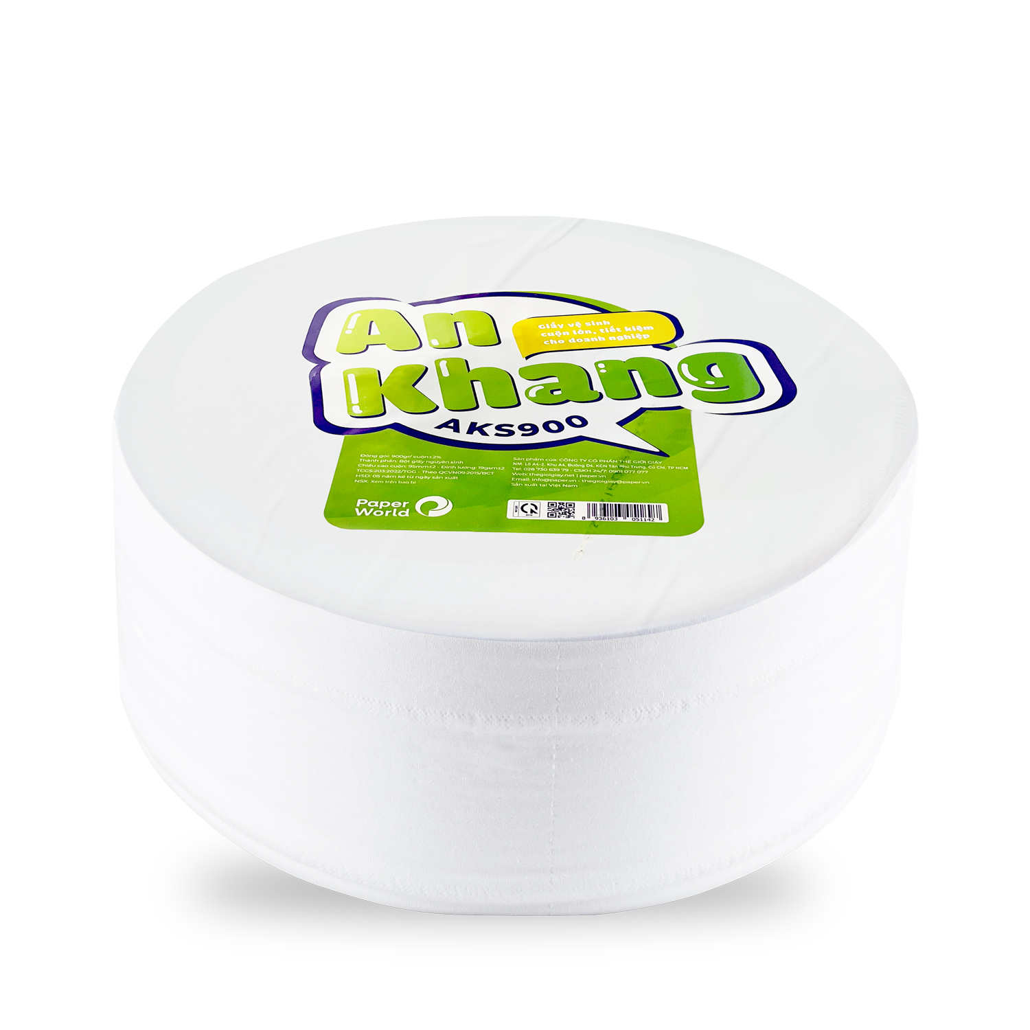 Giấy vệ sinh cuộn lớn An Khang Soft900