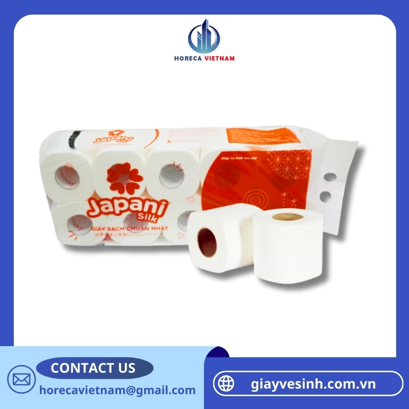 Giấy vệ sinh cuộn nhỏ cao cấp Japani Silk10 3 lớp siêu mềm, thấm hút vượt trội