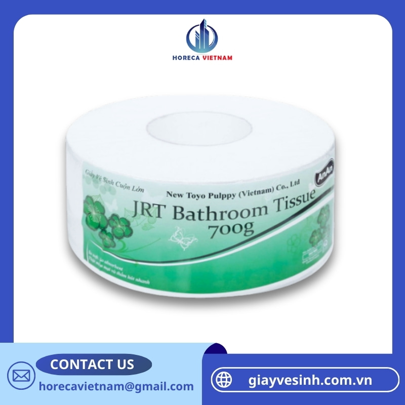 Giấy vệ sinh cuộn lớn An An JRT Bathroom 2 lớp 700g, mềm, dai, tiết kiệm