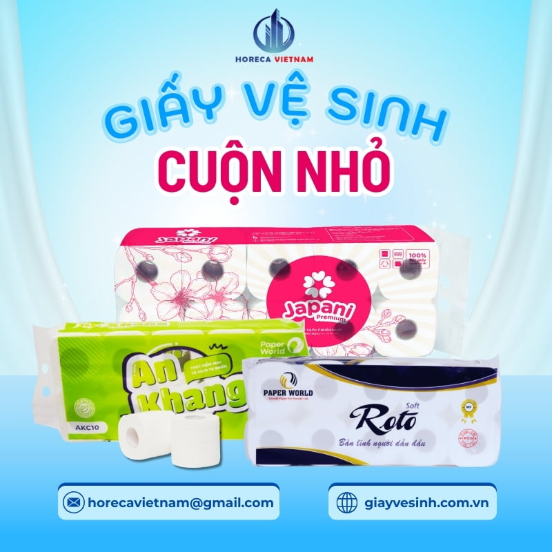 Giấy vệ sinh cuộn nhỏ tiện lợi phù hợp dùng hàng ngày tại gia đình và văn phòng