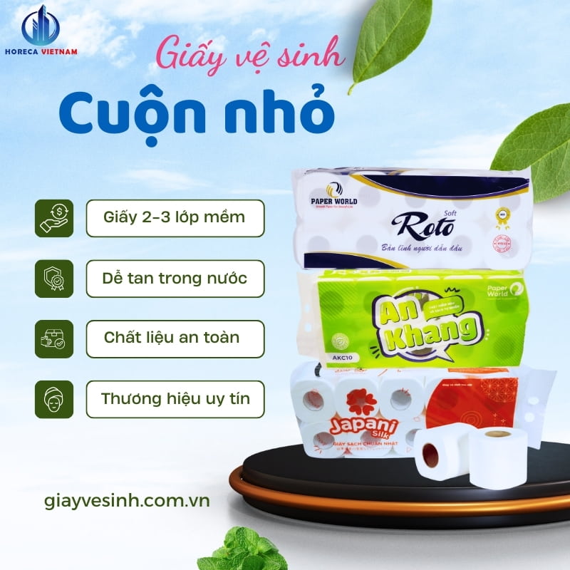Tiêu chí chọn giấy vệ sinh cuộn nhỏ gồm giấy 2–3 lớp mềm, dễ tan trong nước, chất liệu an toàn và thương hiệu uy tín