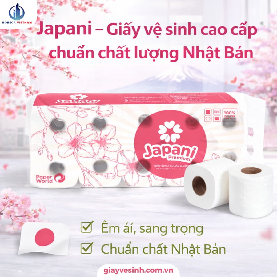 Giấy vệ sinh Japani chất lượng cao, mềm mại, sang trọng và an toàn cho da, chuẩn chất lượng Nhật Bản