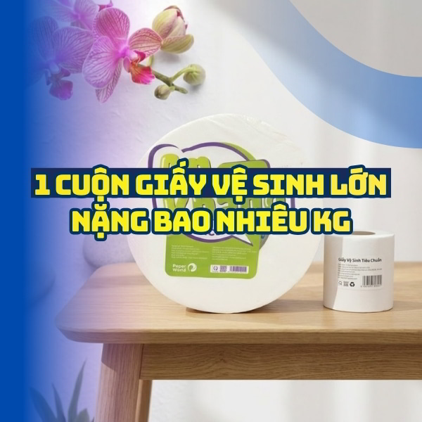 1 cuộn giấy vệ sinh lớn nặng bao nhiêu kg