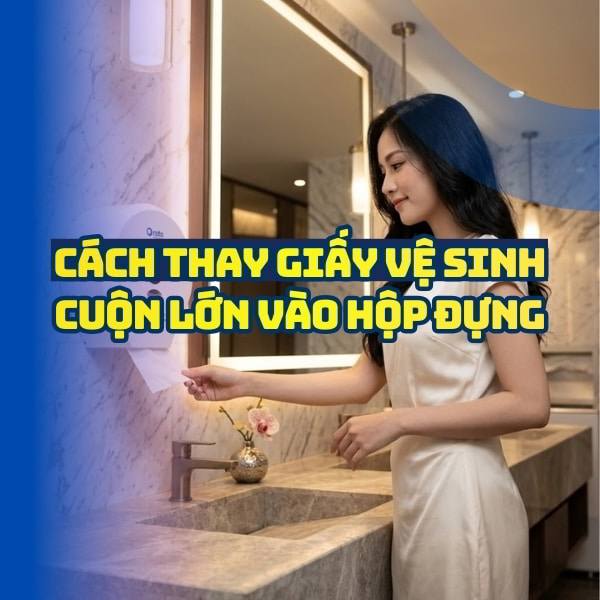 Cách thay giấy vệ sinh cuộn lớn
