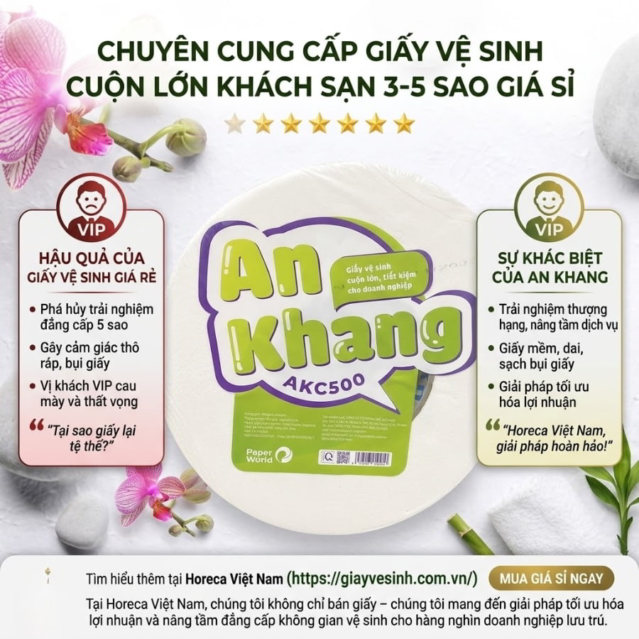 Cung cấp giấy vệ sinh cuộn lớn khách sạn