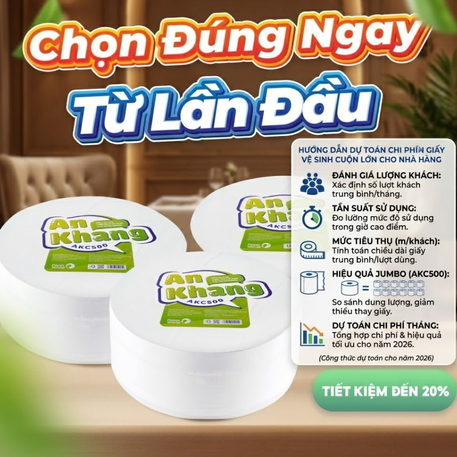 Dự toán chi phí giấy vệ sinh cuộn lớn cho nhà hàng