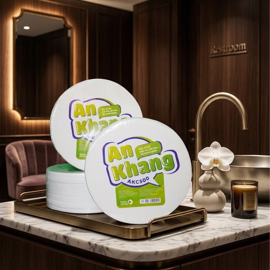Giấy vệ sinh cuộn lớn 500g siêu tiết kiệm cho nhà hàng