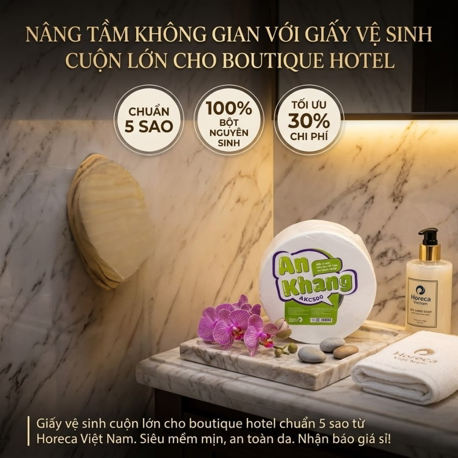 Giấy vệ sinh cuộn lớn cho boutique hotel