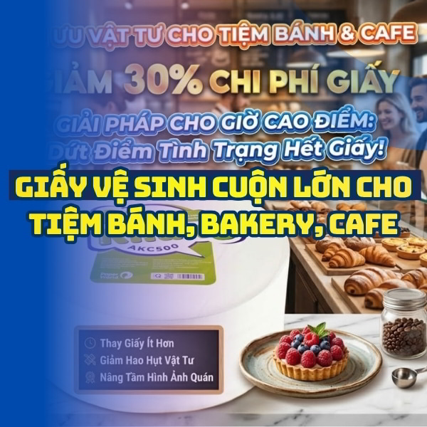 Giấy vệ sinh cuộn lớn cho tiệm bánh cao cấp tại Horeca Việt Nam