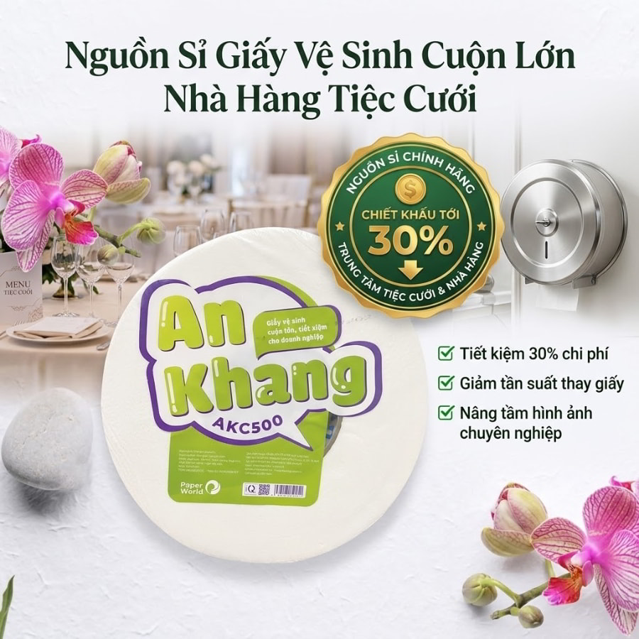 Cung cấp giấy vệ sinh cuộn lớn nhà hàng tiệc cưới