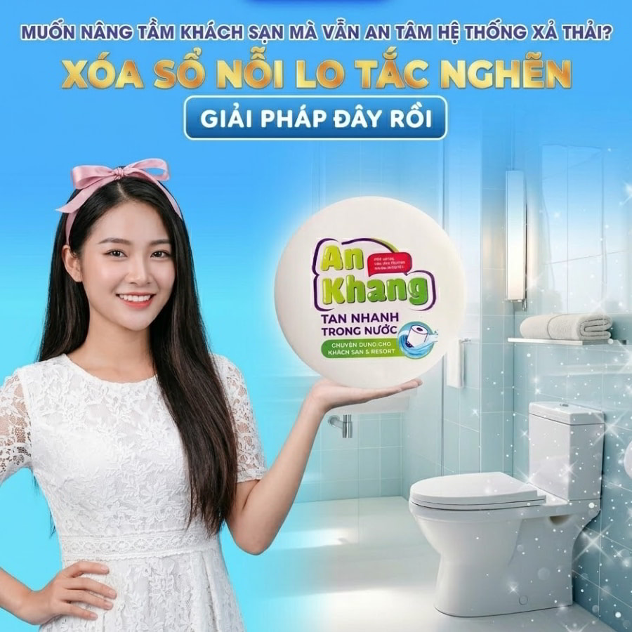 Giấy vệ sinh tan trong nước giái pháp chống tắc bồn cầu khách sạn