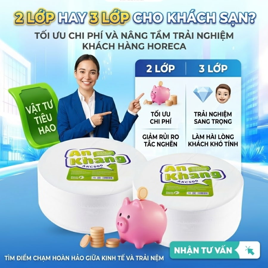 Nên dùng giấy vệ sinh 2 lớp hay 3 lớp cho khách sạn