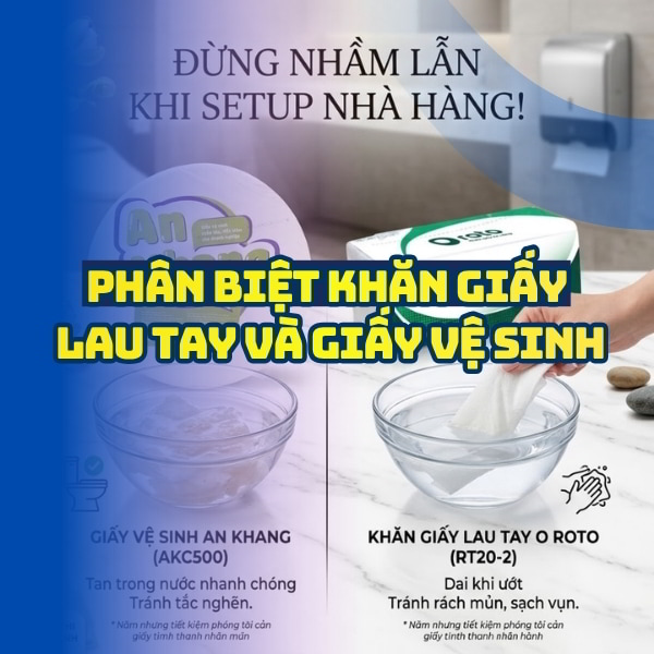 Cách phân biệt khăn giấy lau tay và giấy vệ sinh cho nhà hàng tại Horeca Việt Nam