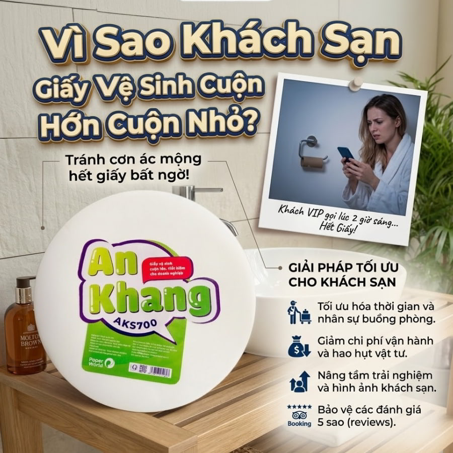 Tại sao khách sạn dùng giấy cuộn lớn