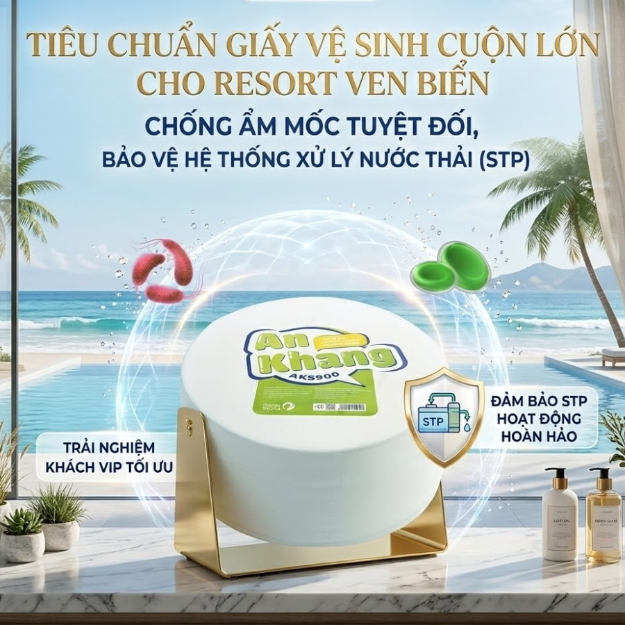 Tiêu chuẩn giấy vệ sinh cuộn lớn resort ven biển