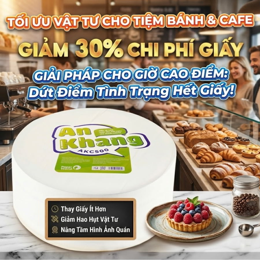 Giấy vệ sinh cuộn lớn cho tiệm bánh