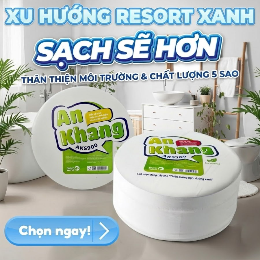 Sử dụng giấy vệ sinh thân thiện môi trường ở các resort