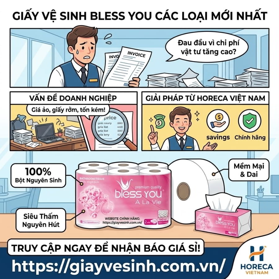 Báo giá giấy vệ sinh bless you uy tín giá sỉ tốt nhất tại Horeca Việt Nam