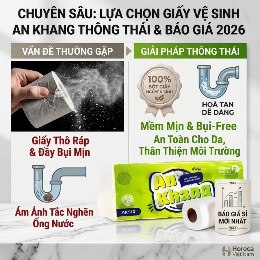 Horeca Việt Nam đại lý phân phối giấy vệ sinh cuộn nhỏ uy tín giá tốt nhất