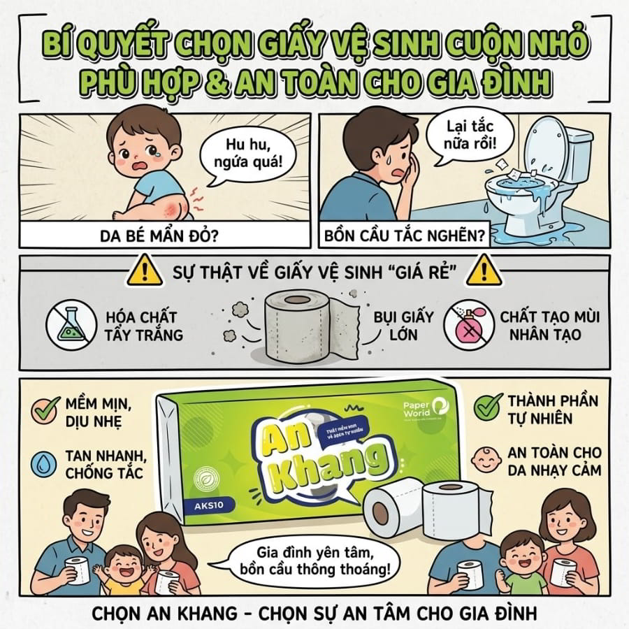 Bí quyết chọn giấy vệ sinh cuộn nhỏ cho gia đình 