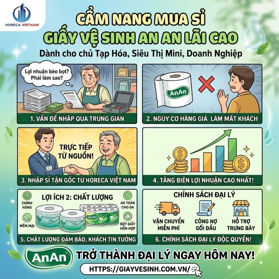 Mua sỉ giấy vệ sinh An An chính hãng giá tốt nhất tại Horeca Việt Nam