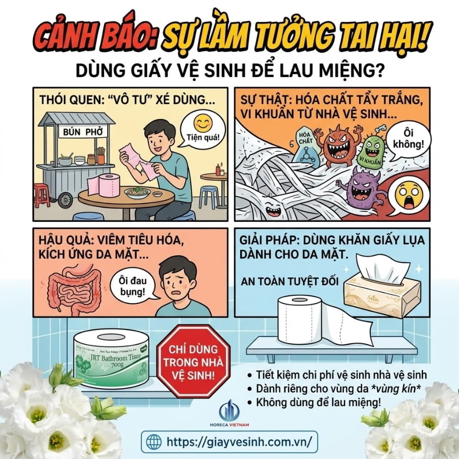 Dùng giấy an an lau miệng được không?