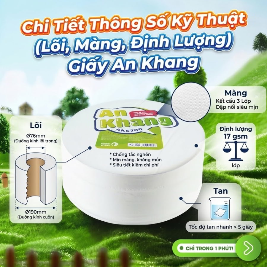 Chi tiết thông số kỹ thuật giấy An Khang tại Horeca Việt Nam