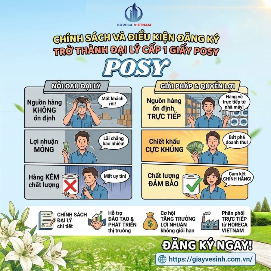 Chính sách đại lý giấy Posy tại Horeca Việt Nam