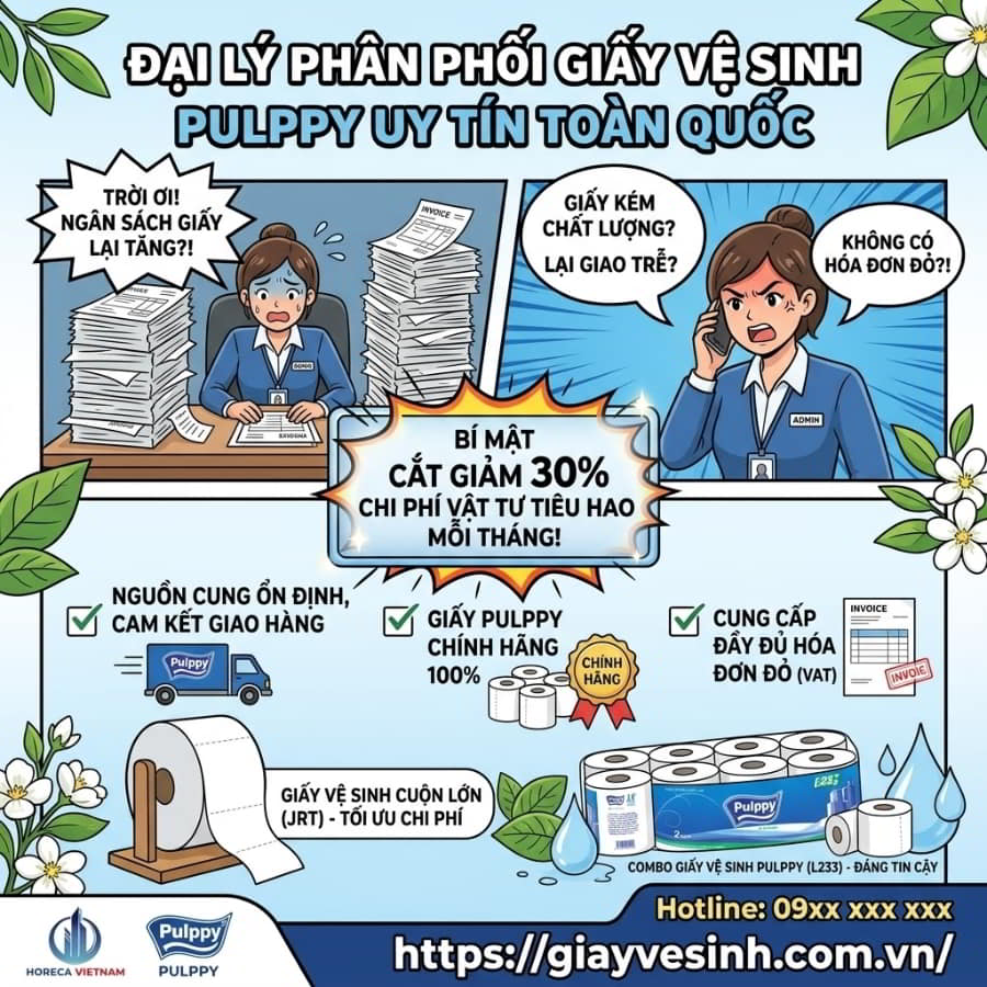 Horeca Việt Nam đại lý giấy vệ sinh pulppy uy tín giá sỉ tốt nhất