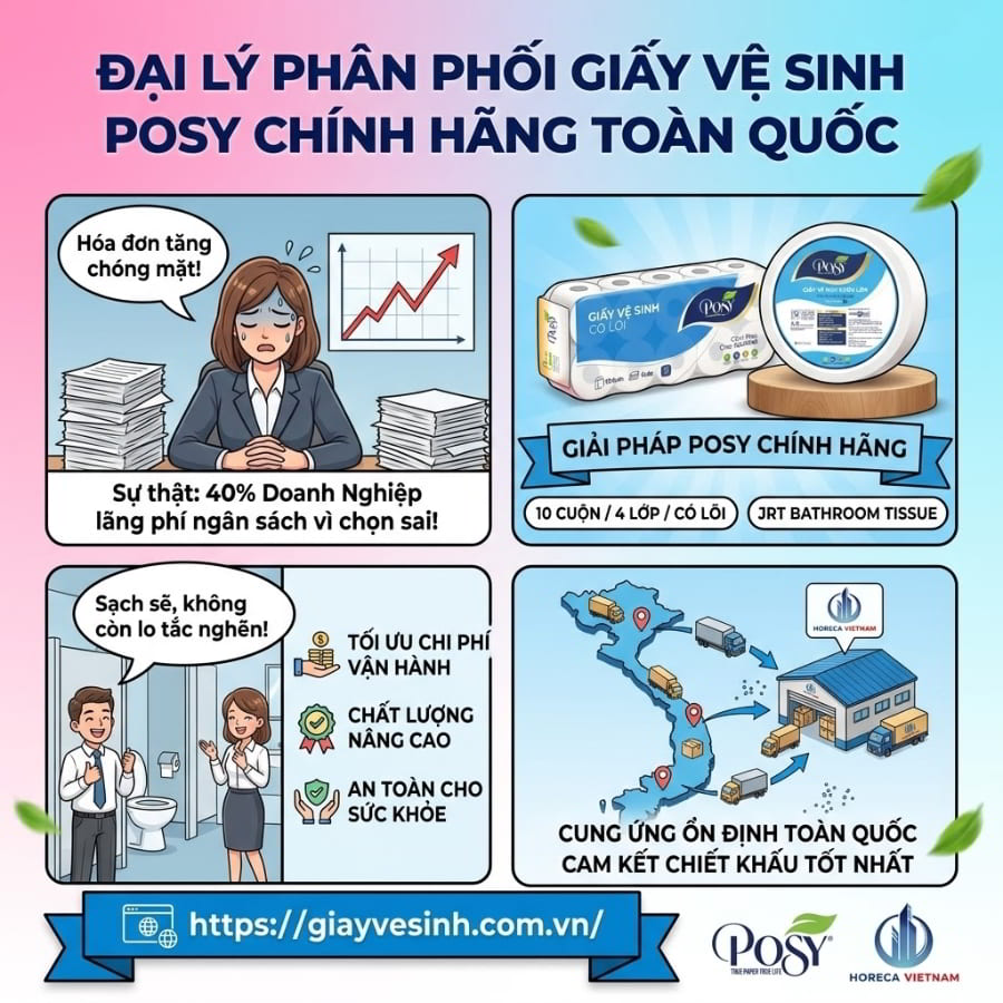 Horeca Việt Nam đại lý giấy vệ sinh posy uy tín giá tốt nhất