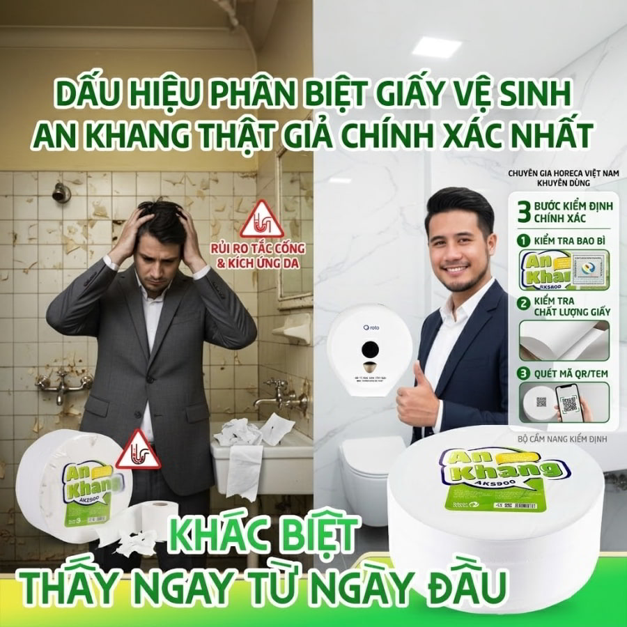 Dấu hiệu phân biệt giấy An Khang thật giả chính xác nhất tại Horeca Việt Nam