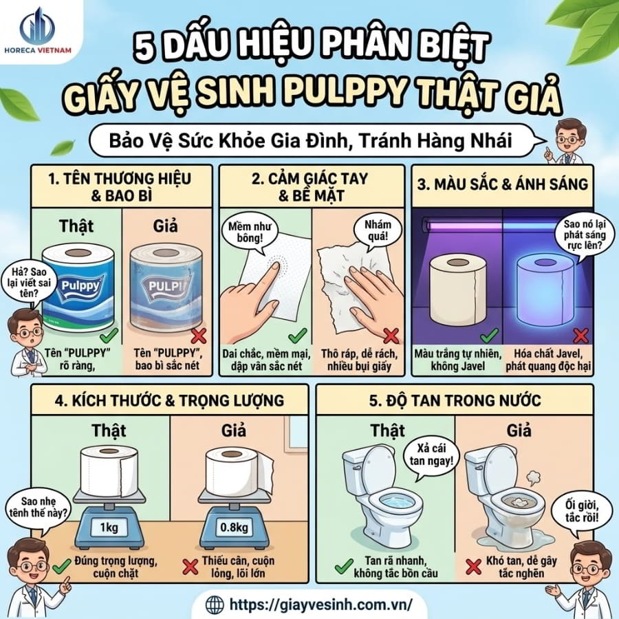 Các dấu hiệu phân biệt giấy pulppy thật giả