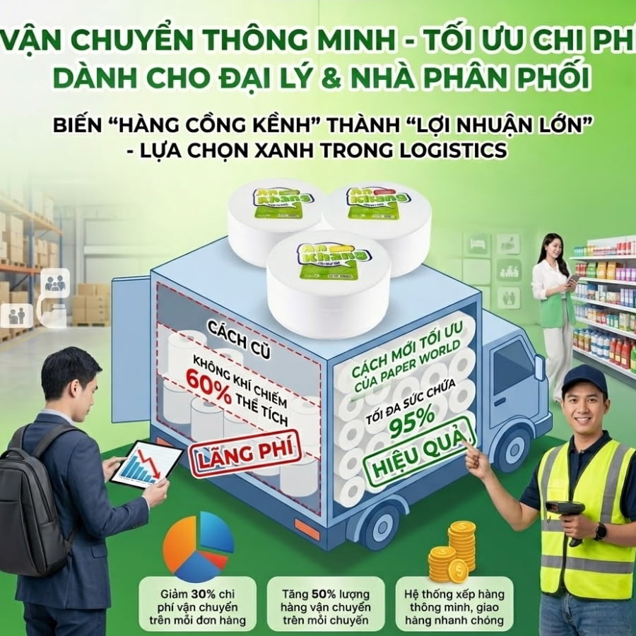Giải pháp tối ưu vận chuyển giấy vệ sinh cho đại lý