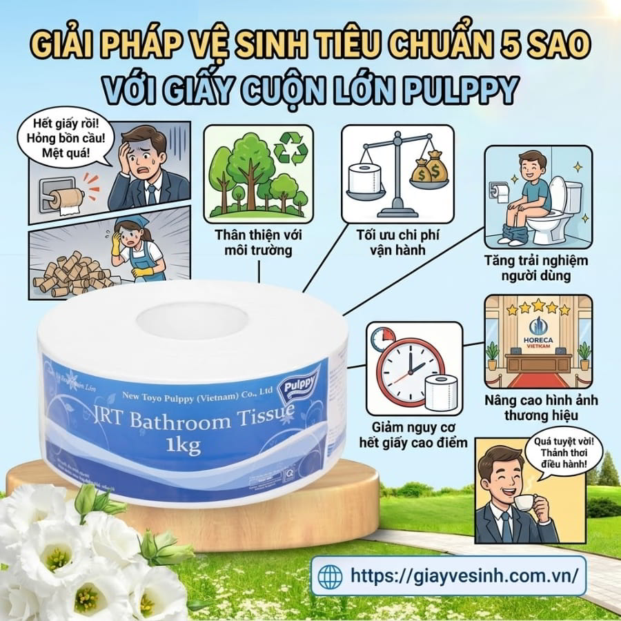 Mua giấy vệ sinh cuộn lớn Pulppy uy tín giá sỉ tốt nhất tại Horeca Việt Nam