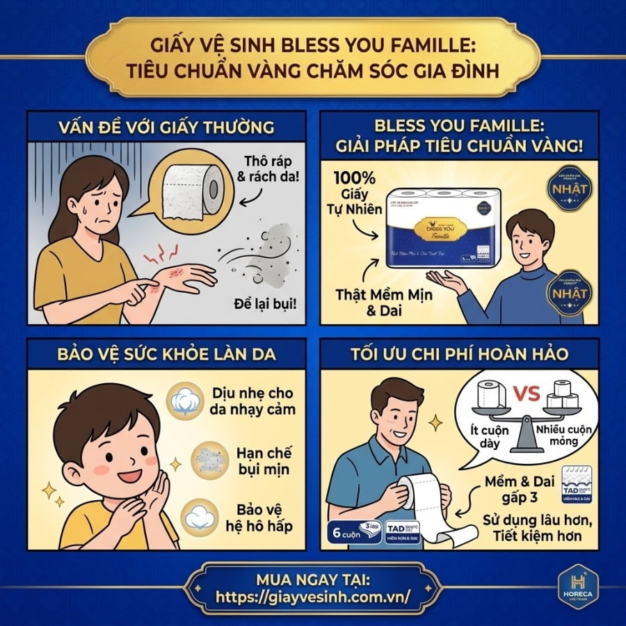 Mua giấy vệ sinh bless you famelia uy tín giá sỉ tốt nhất tại Horeca Việt Nam