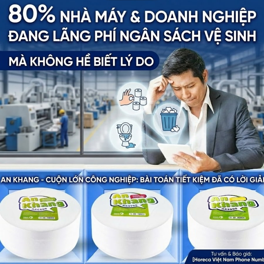 Giấy vệ sinh cuộn lớn công nghiệp bài toán tiết kiệm cho nhà máy
