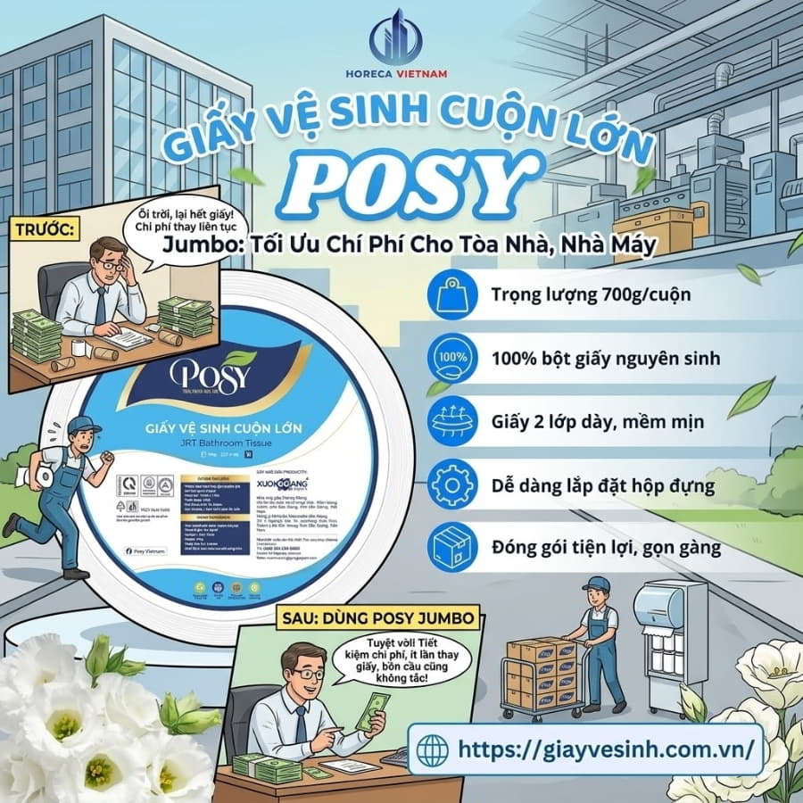 Mua giấy vệ sinh cuộn lớn posy cao cấp giá tốt tại Horeca Việt Nam