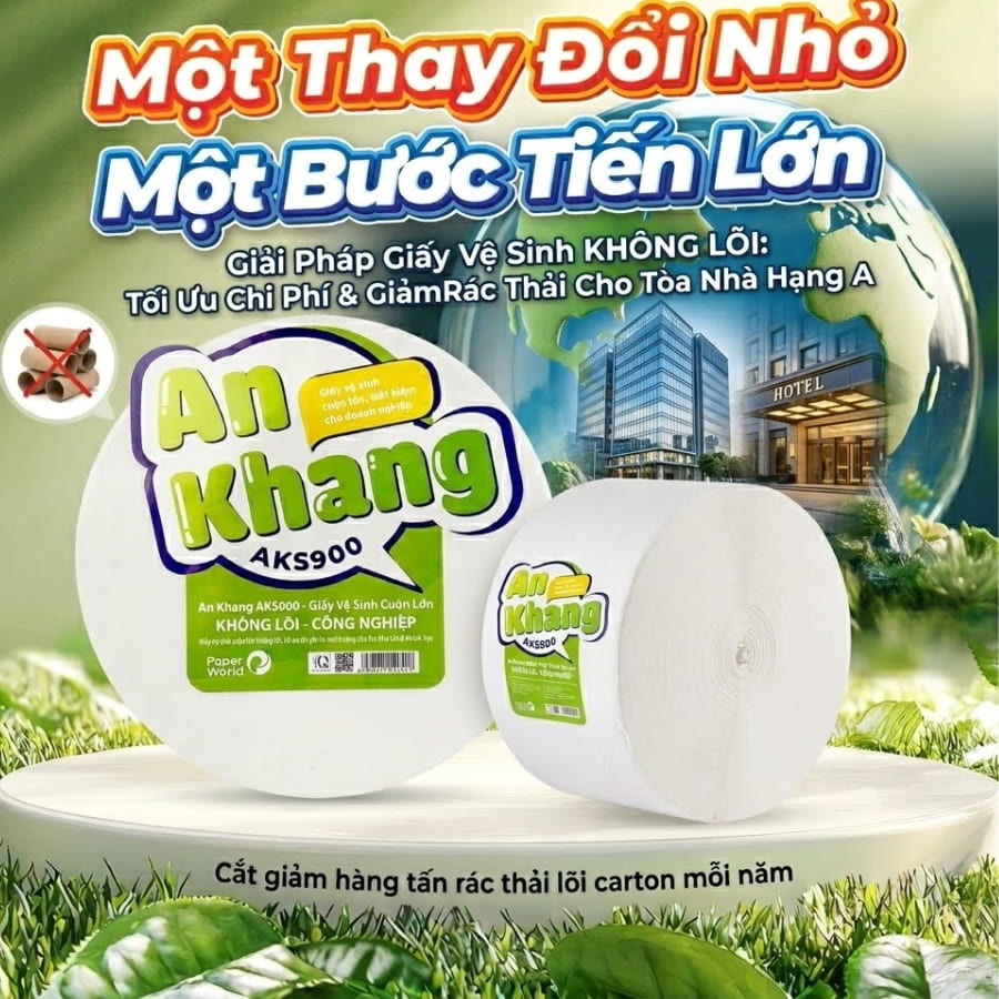 Giấy vệ sinh không lõi công nghiệp giải pháp giảm rác thải tuyệt vời cho tòa nhà 