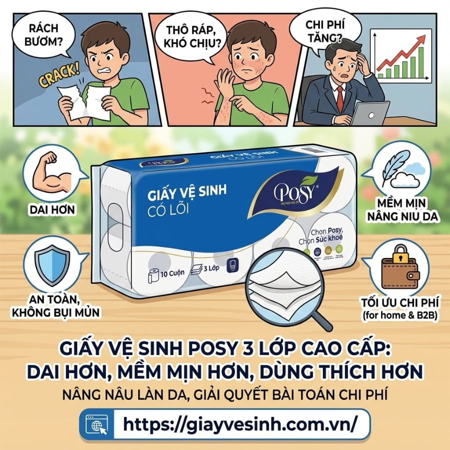 Mua giấy vệ sinh posy 3 lớp uy tín chất lượng cao tại Horeca Việt Nam
