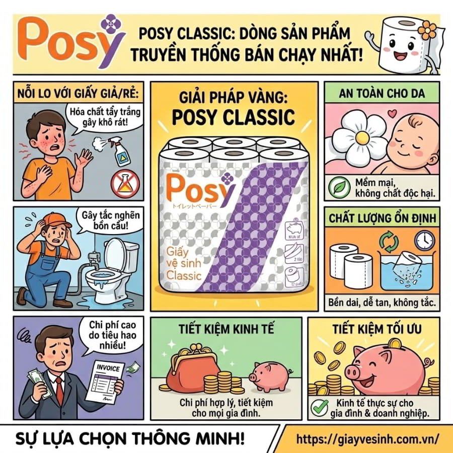 Mua giấy vệ sinh posy classic uy tín giá tốt nhất tại Horeca Việt Nam
