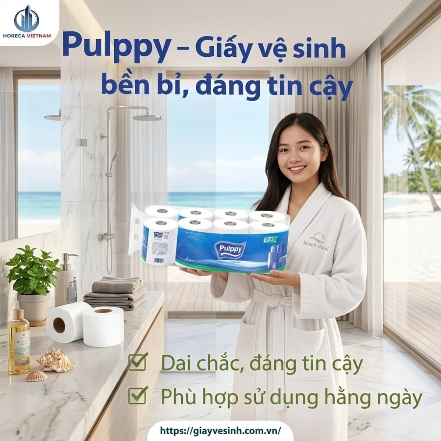 Mua giấy vệ sinh pulppy 10 cuộn uy tín giá sỉ tốt nhất tại Horeca Việt Nam