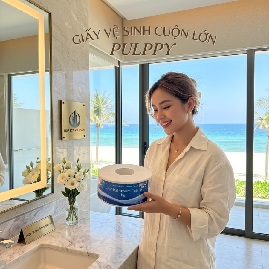 Horeca Việt Nam cung cấp giấy vệ sinh cuộn lớn Pulppy giá sỉ tốt nhất giao hàng tận nơi uy tín
