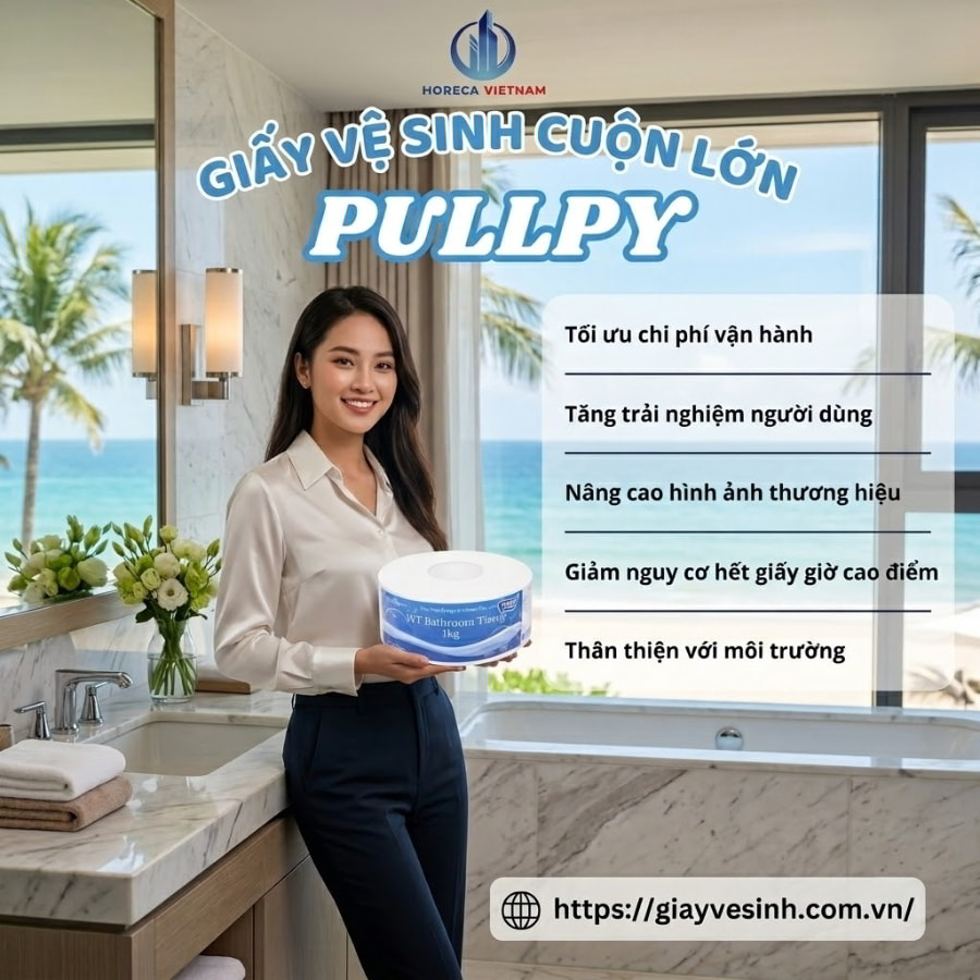 Horeca Việt Nam nhà phân phối giấy vệ sinh cuộn lớn Pulppy giá tốt giao hàng tận nơi