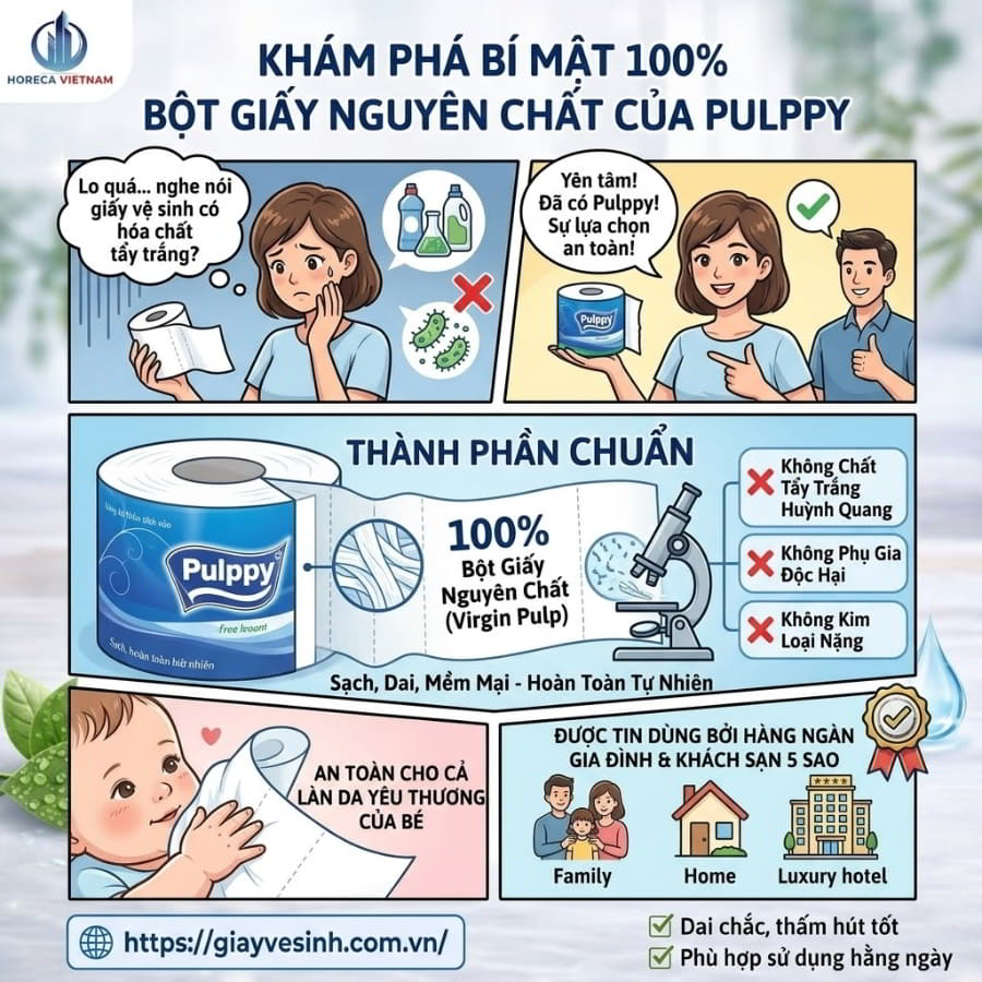 Khám phá thành phần giấy pulppy tại Horeca Việt Nam