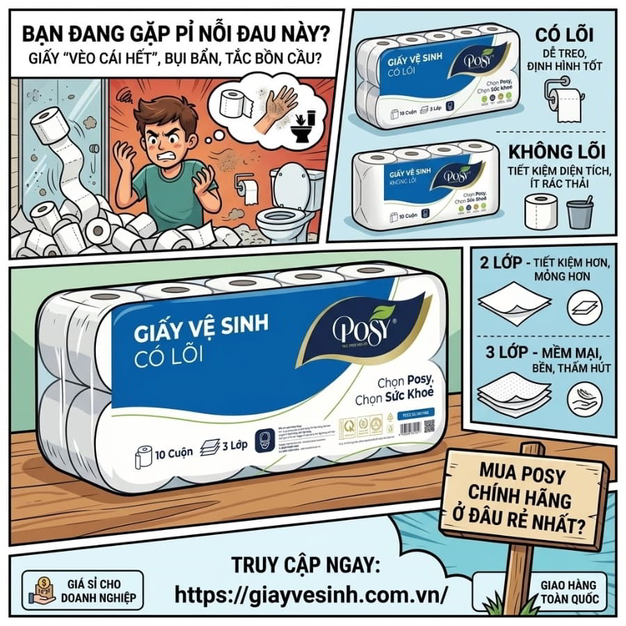 Mua giấy vệ sinh posy 10 cuộn uy tín giá tốt nhất tại Horeca Việt Nam