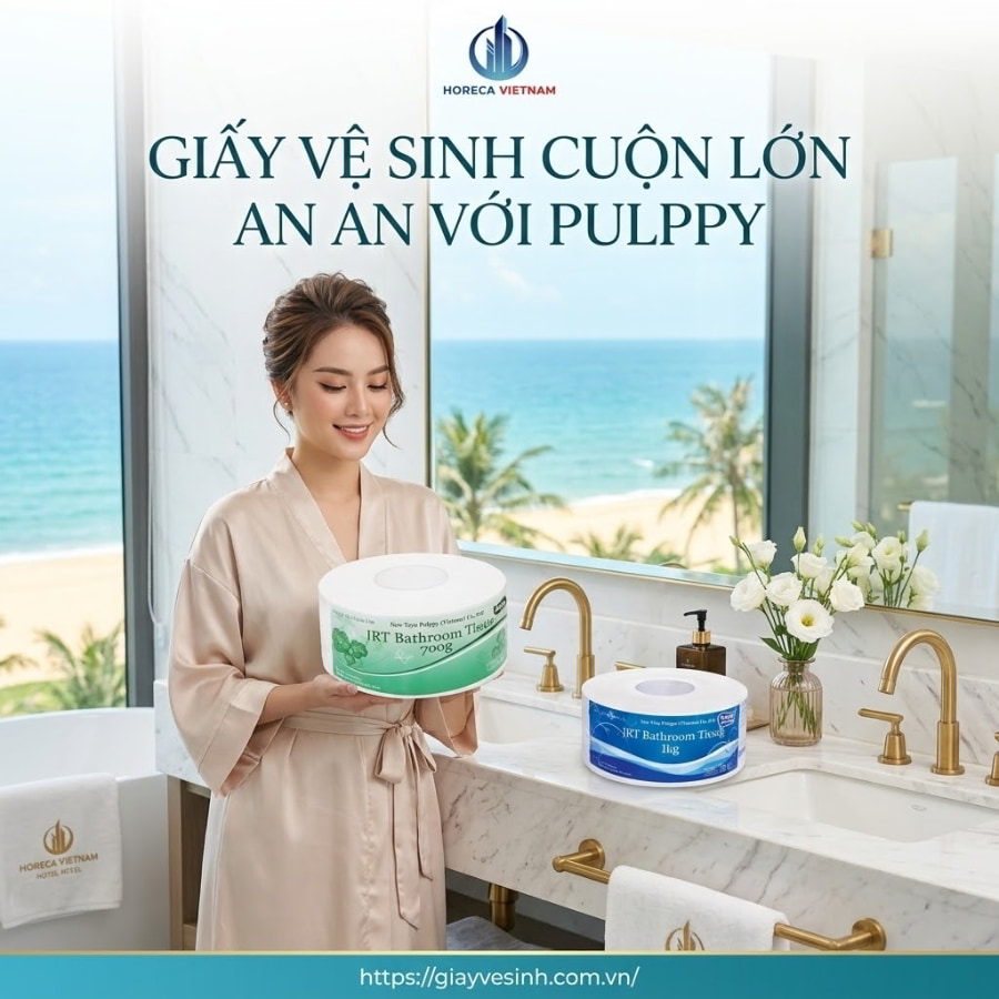 Mua sỉ giấy vệ sinh cuộn lớn An An với pulppy uy tín giá sỉ tốt nhất tại Horeca Việt Nam