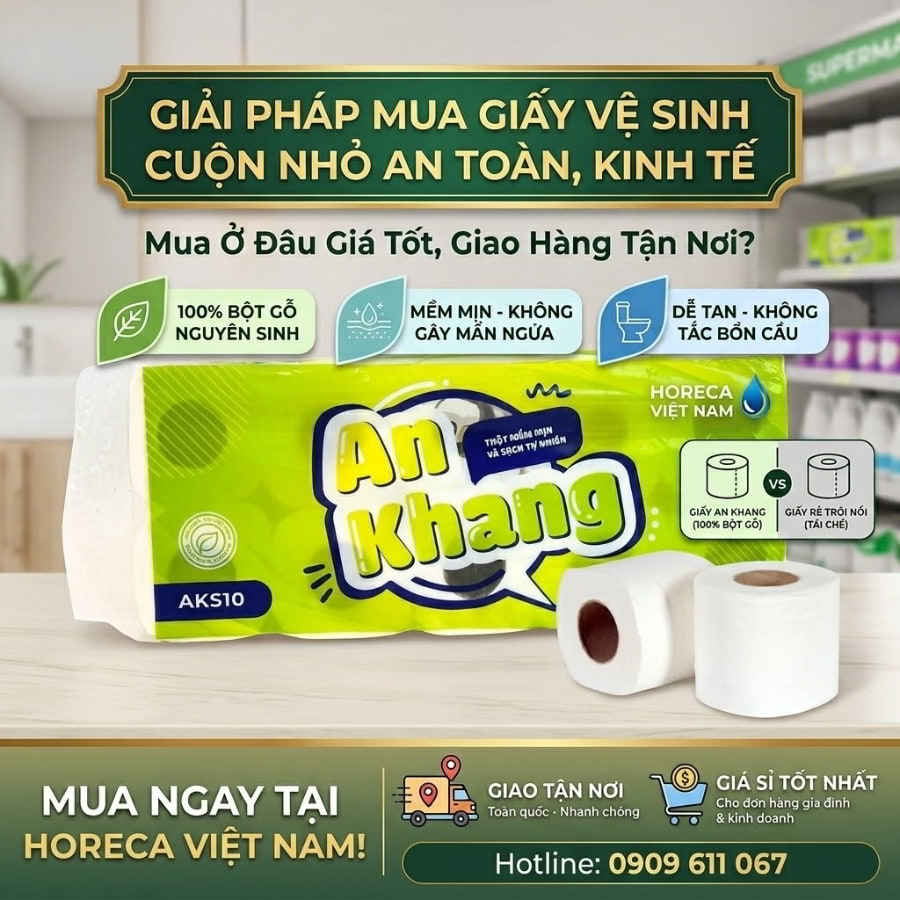 Mua giấy vệ sinh cuộn nhỏ uy tín giá tốt nhất tại Horeca Việt Nam