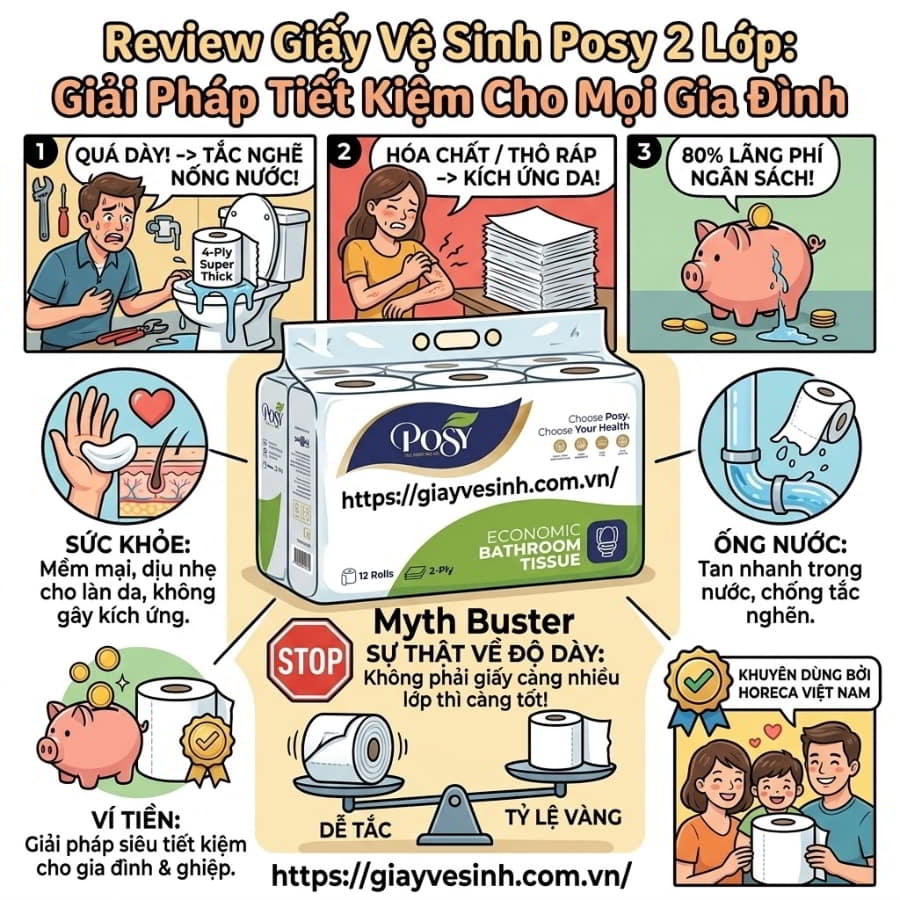 Mua giấy vệ sinh posy 2 lớp cao cấp giá sỉ tốt nhất tại Horeca Việt Nam