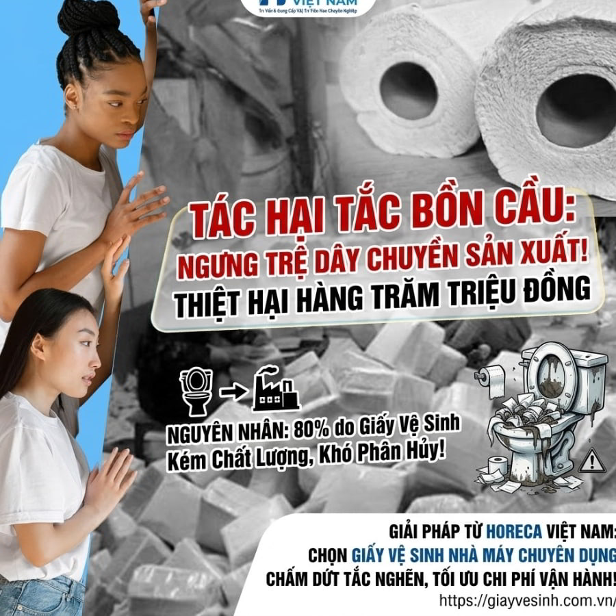Tác hại tắc bồn cầu khu công nghiệp tại nhà máy