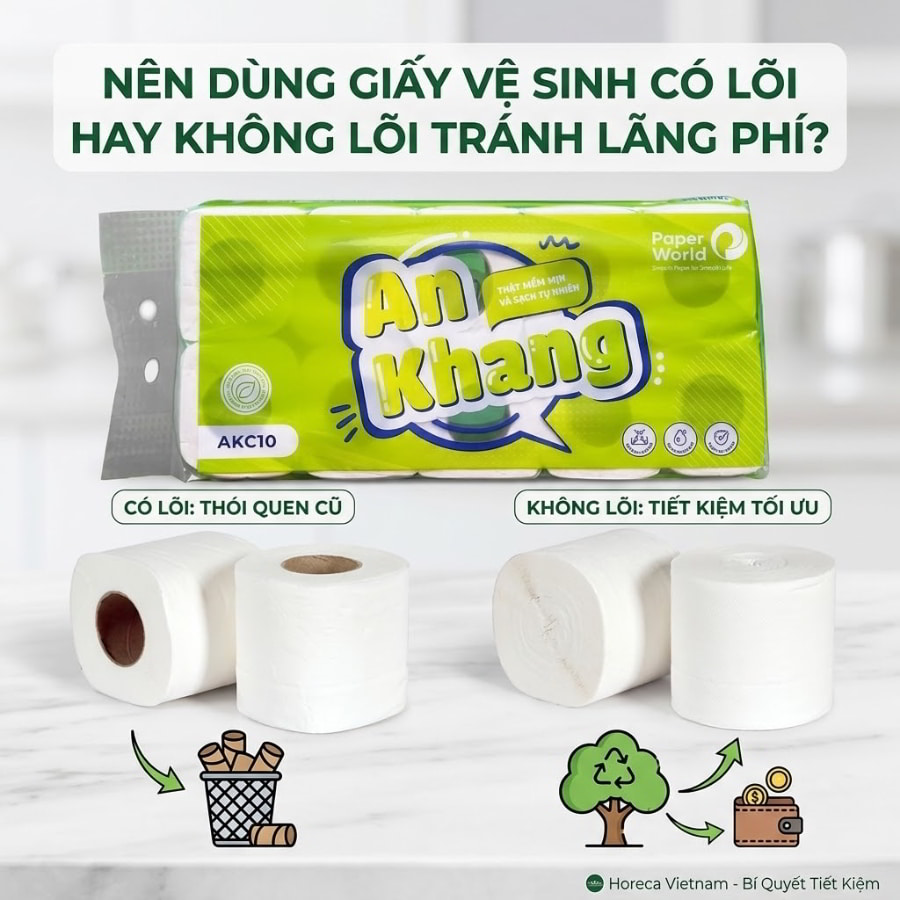 So sánh chi tiết nên dùng giấy có lõi hay không lõi tránh lãng phí